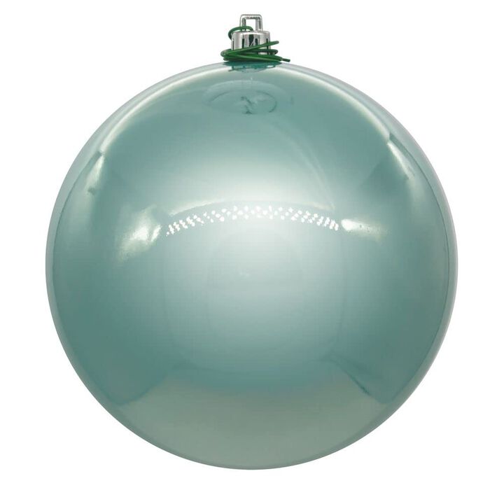 Vickerman 3" Frosty Mint Pearl UV Drilled Ball Ornament, 12 per Bag.