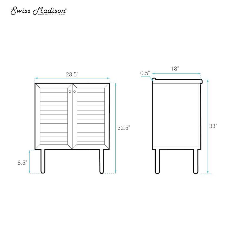 Bron 24" Freestanding Bathroom Vanity Cabinet without Top in Black Oak image number 4