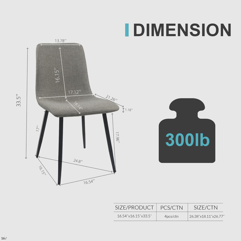 Merax Dining Table and 4 Dining Chairs Dining Set