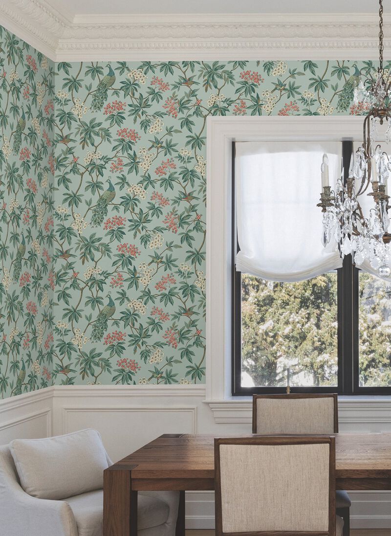 Peacock Estate Blue Wallpaper (Double Roll) image number 5