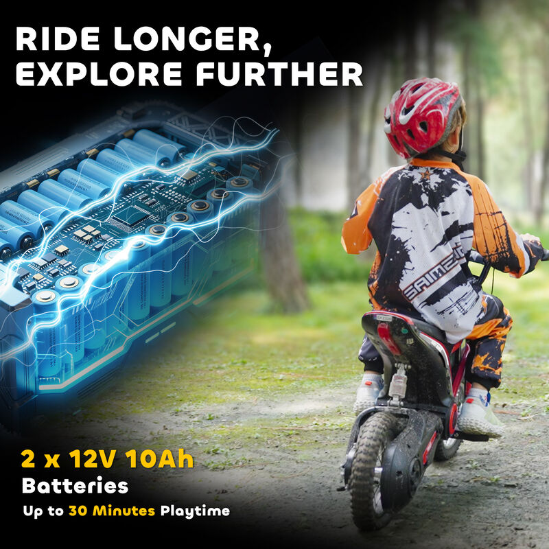 BreeBe 24V 350W Electric Dirt Bike Up to 15 MPH w/ Twist Grip Throttle image number 5