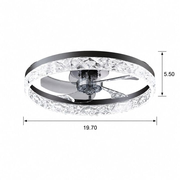 ELEMENT ACE Low Profile Ceiling Fan with Dimmable LED Light, Remote/App Control, 6-Speed Quiet DC Motor, Indoor Bedroom Office
