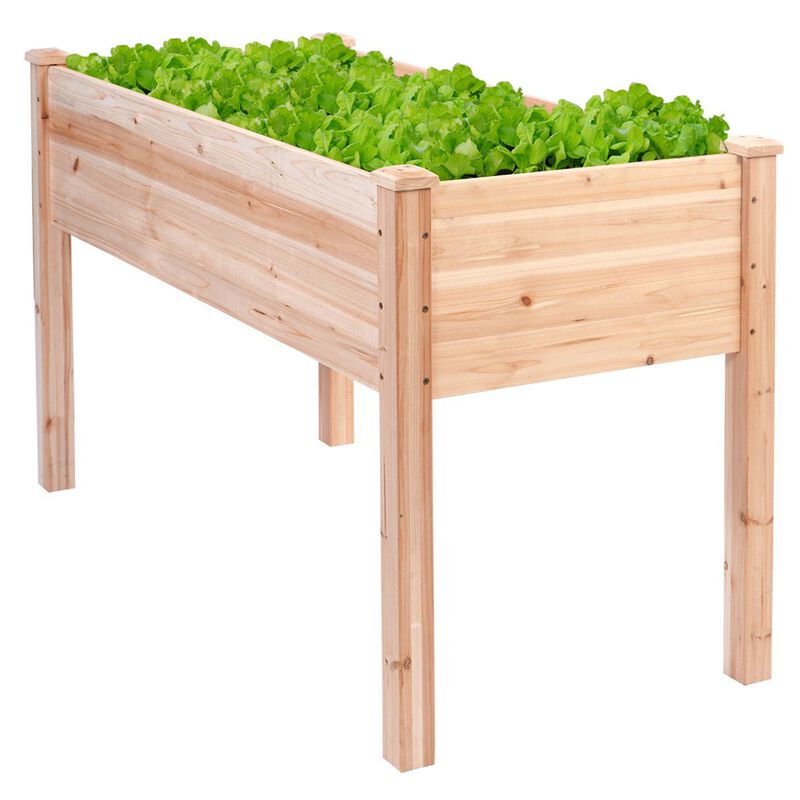 QuikFurn Solid Wood Cedar 30-inch High Raised Garden Bed Planter Box
