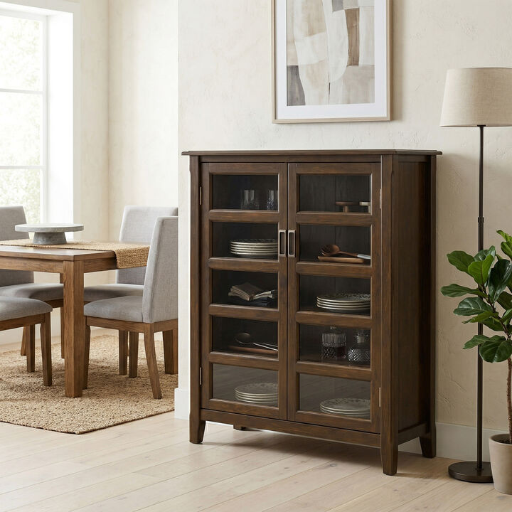 Burlington SOLID WOOD 40 inch Wide Transitional Medium Storage Cabinet in Mahogany Brown