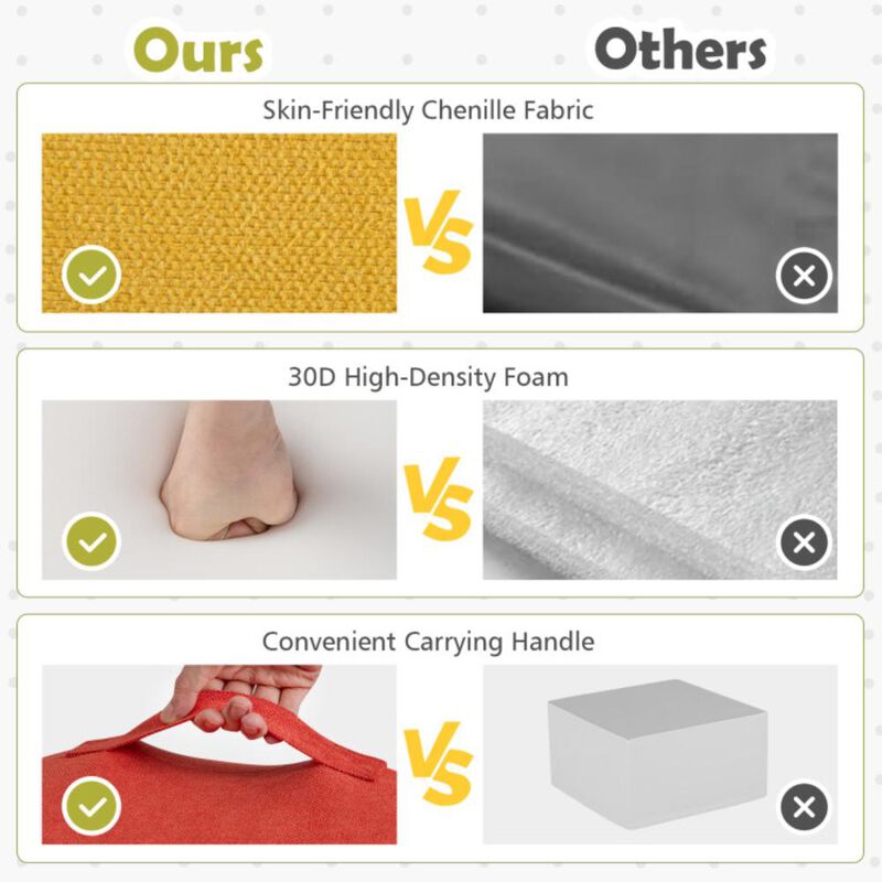 Hivvago 6-Piece Baby Climbing Blocks with 30D High-Density Foam and Carrying Handles