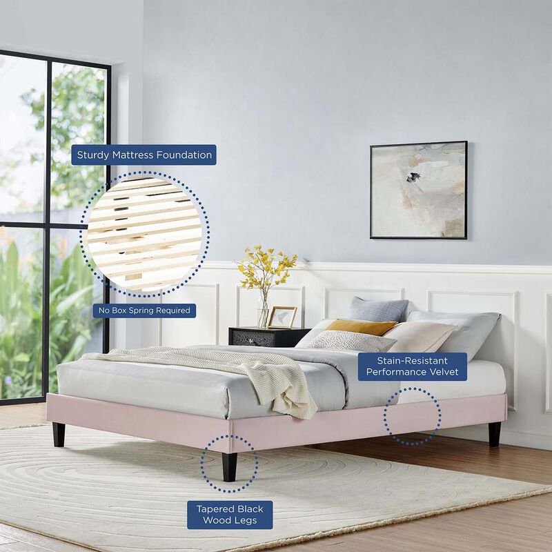 Reign Twin Performance Velvet Platform Bed Frame image number 3