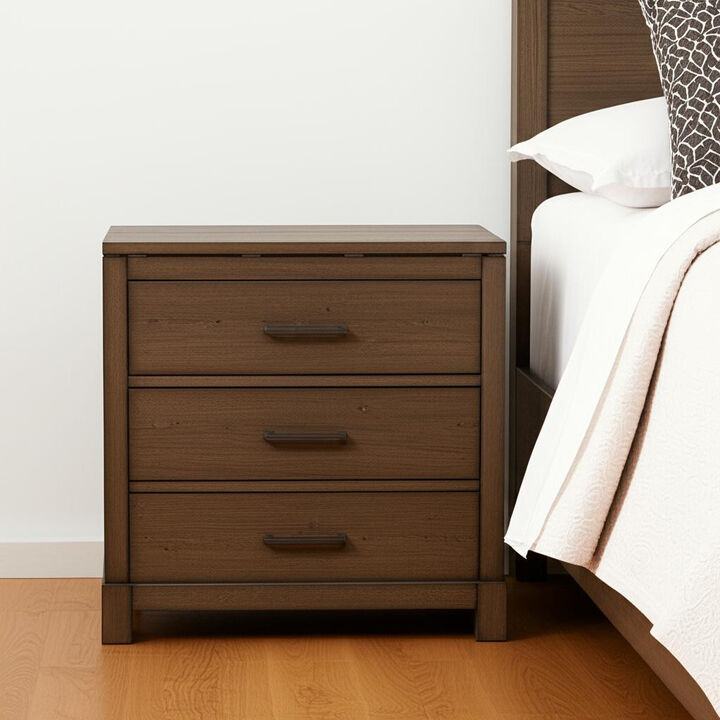Modern Upholstered 2 Drawer Nightstand &ndash; Compact Bedside Table