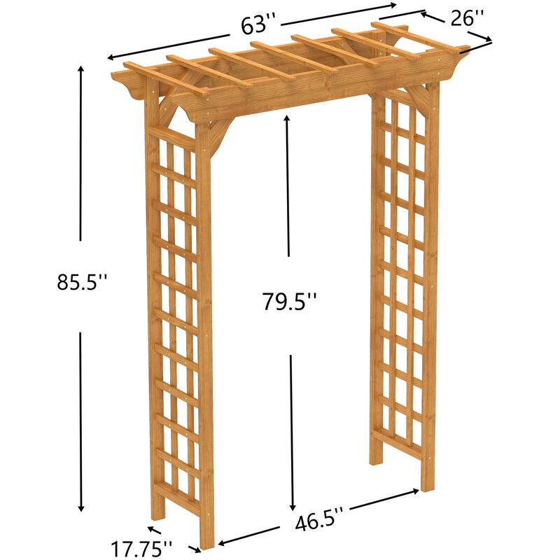Wooden Arbor, Wedding Arch, Wood Trellis for Plant Climbing, Christmas Decor Pergola image number 4