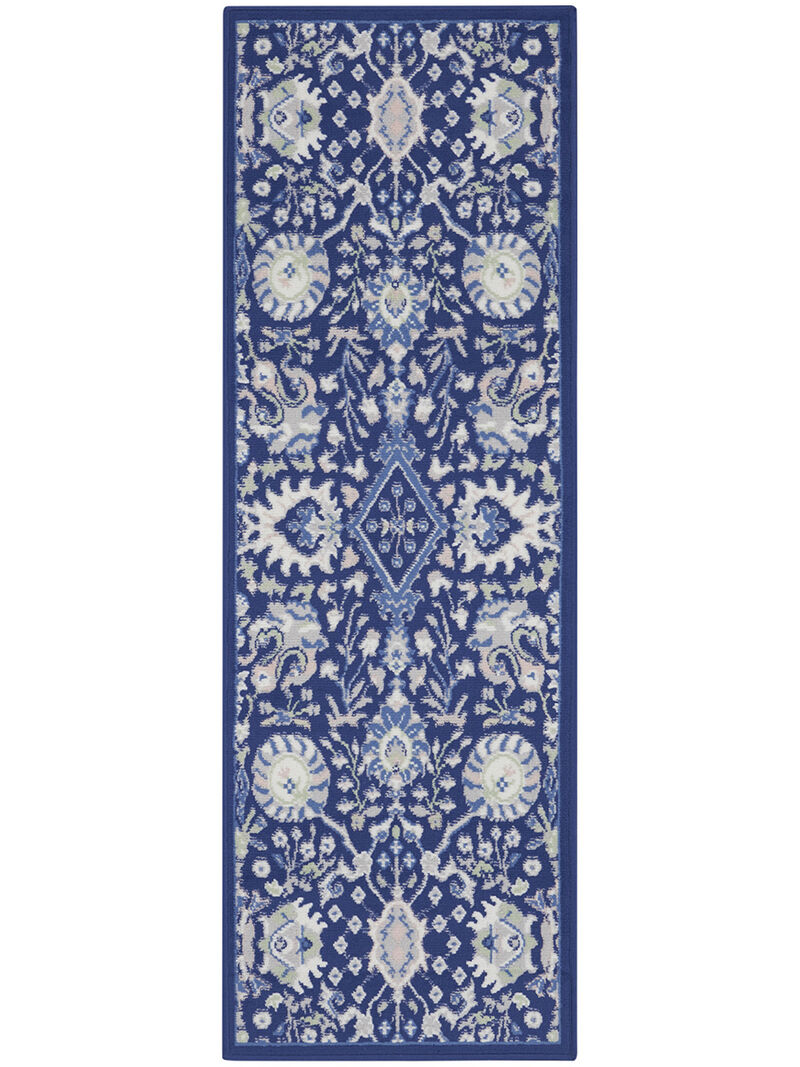 Whimsicle WHS10 Navy/Multicolor 2' x 8' Rug image number 0