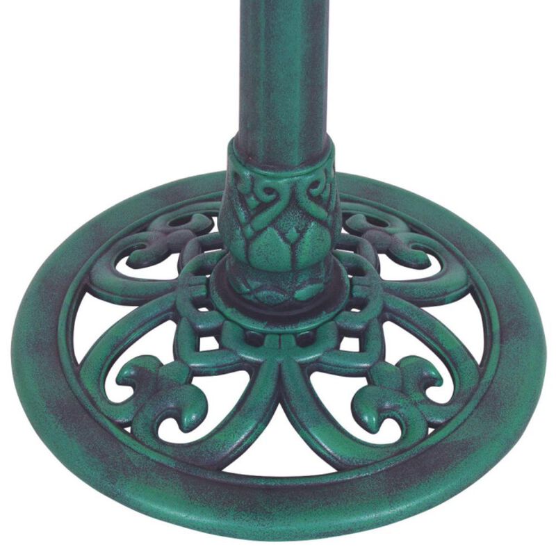 Hivvago Outdoor Garden Green Pedestal Bird Bath Feeder