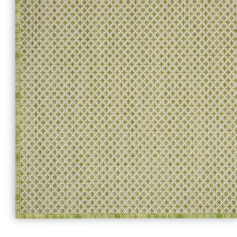 HomeRoots 6' Ivory And Green Square Geometric Indoor Outdoor Area Rug image number 2