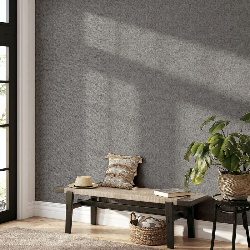 Leland Charcoal Woven Wallpaper image number 3