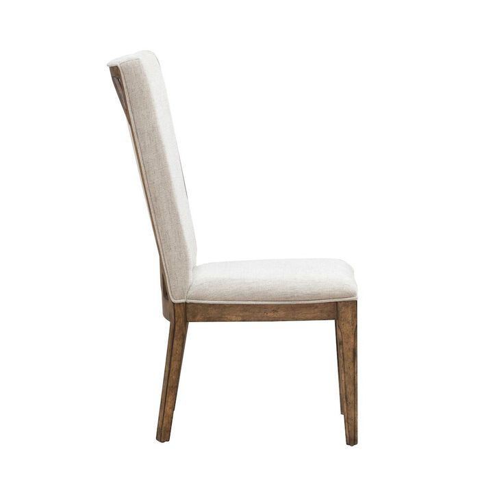 Liberty Furniture Carolina Park Upholstered Side Chair for Dining Room - Set of 2  - Amber Brown