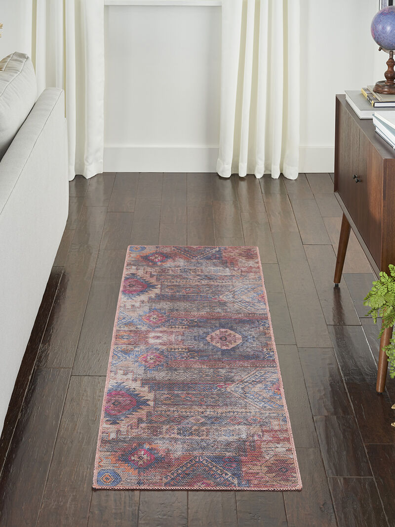 Machine Washable Series 1 SR106 Multicolor 2'2" x 12' Rug