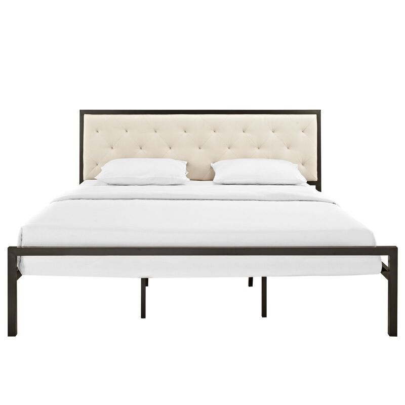 Mia Upholstered Tufted Platform Bed image number 4