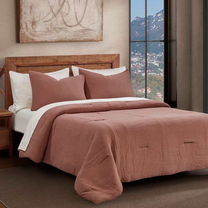 Cotton Voile Clay Twin Comforter Set
