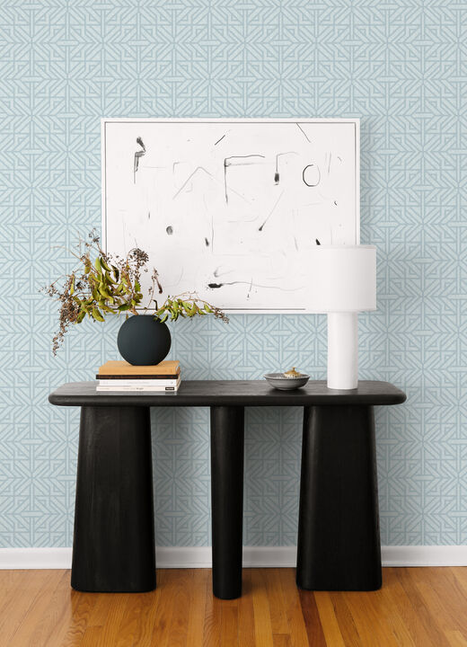 Hesper Sky Blue Geometric Wallpaper