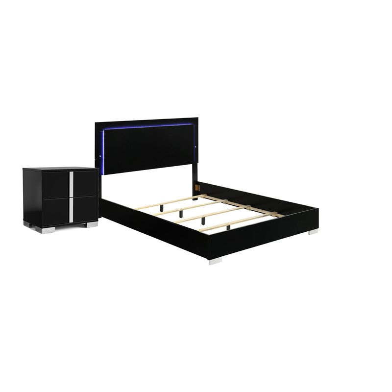 Bedroom Set, Wood, 2 Piece Set with Nightstand image number 0