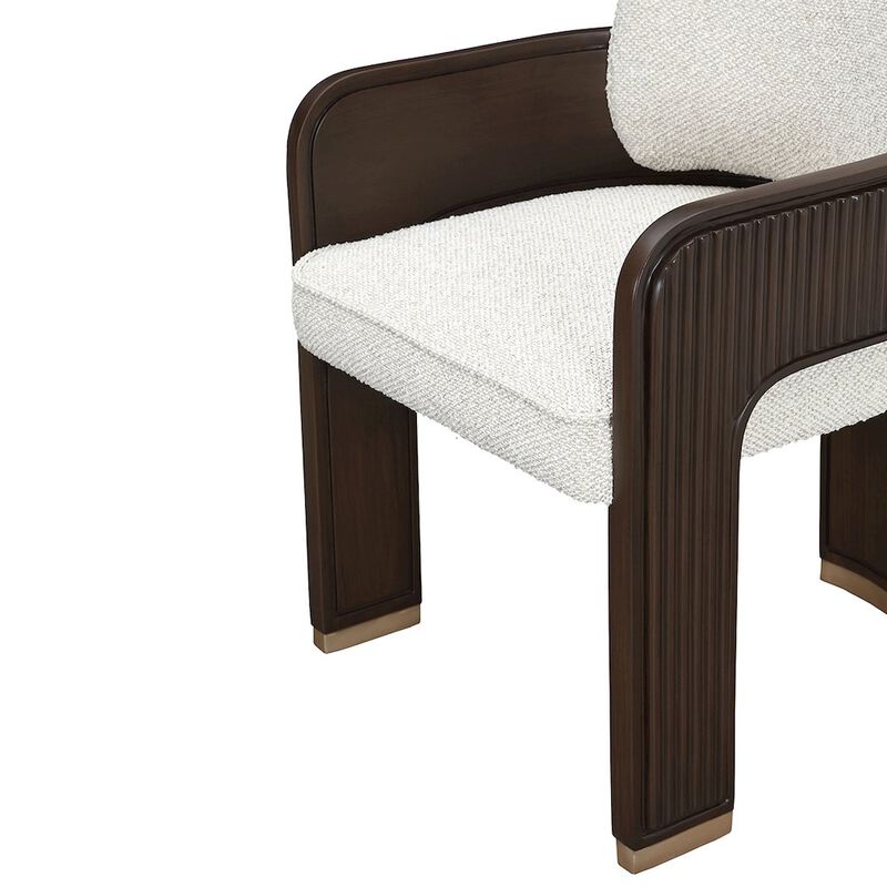 Michael Amini West Kensington Dining Arm Chair - Buff/Medium Espresso