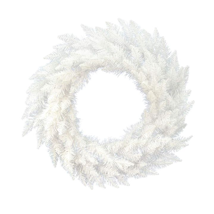 Vickerman 30" Sparkle White Spruce Artificial Christmas Wreath, Unlit - Faux Spruce Christmas Wreath - Seasonal Indoor Home Decor