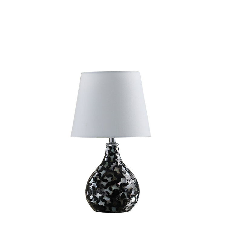 Streamdale 11.5" In Modern Black Seashell Swirl Pattern Mini Polyresin Table Lamp