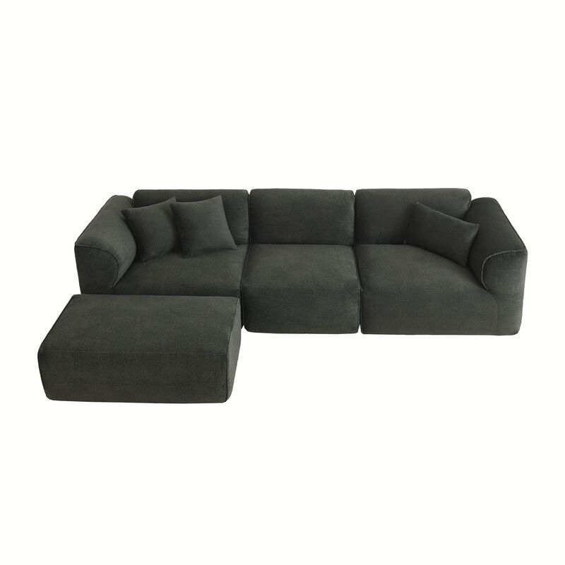 Merax U_Style Luxury living room double-needle cut velvet sofa