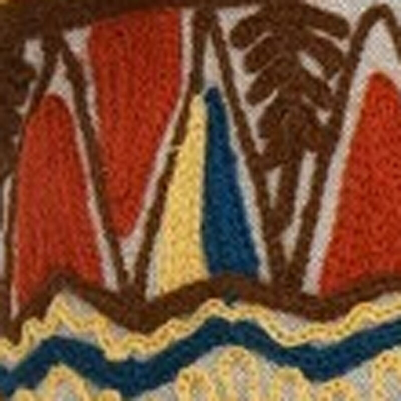 HomeRoots 20" Beige and Orange Striped Cotton Blend Throw Pillow With Embroidery image number 3