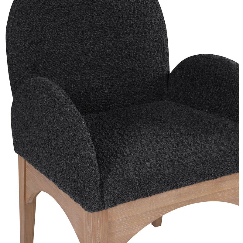 Meridian Furniture Waldorf Black Boucle Fabric Dining Chair