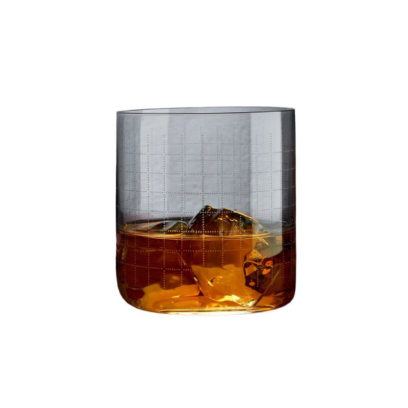 Finesse Grid 13 oz. Crystal Whiskey Glasses (Set of 4)