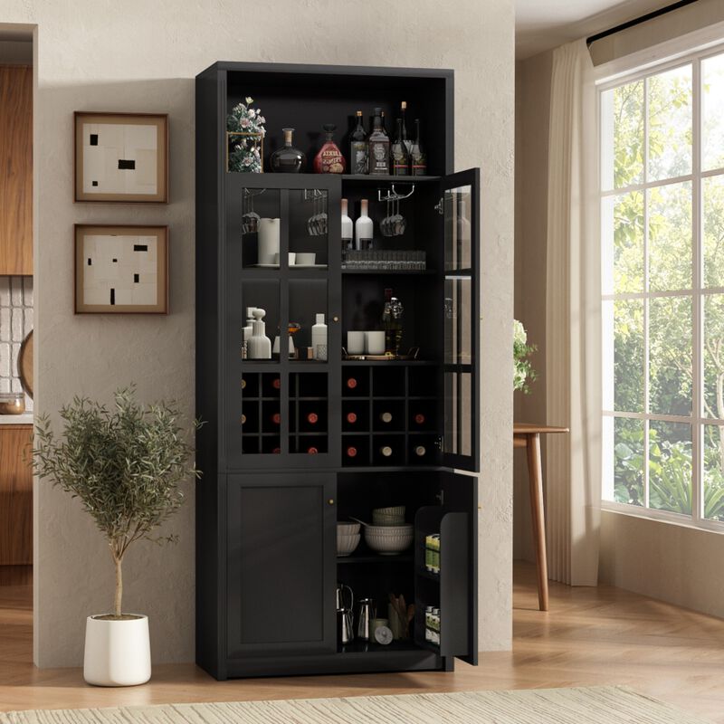 Ritci 78.74" Tall Wine Bar Cabinet image number 2