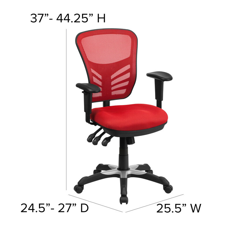 Nicholas Mid-Back Dark Gray Mesh Multifunction Executive Swivel Ergonomic Office Chair with Adjustable Arms image number 4