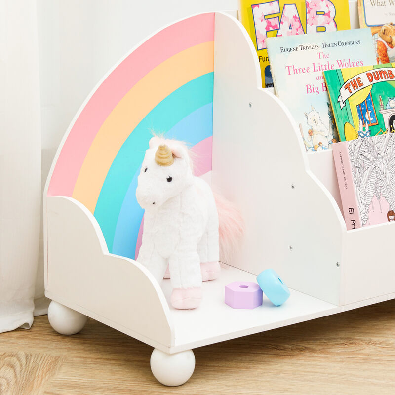 Rainbow Display Bookcase, White image number 4