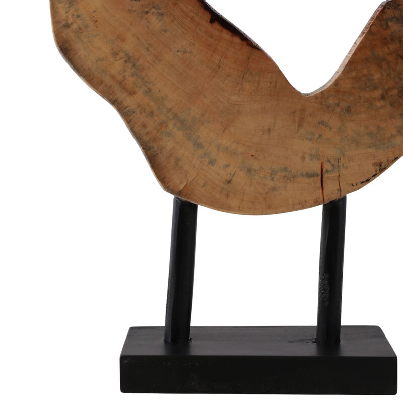 24x16" Open Wood Disc On Stand, Brown/black image number 4
