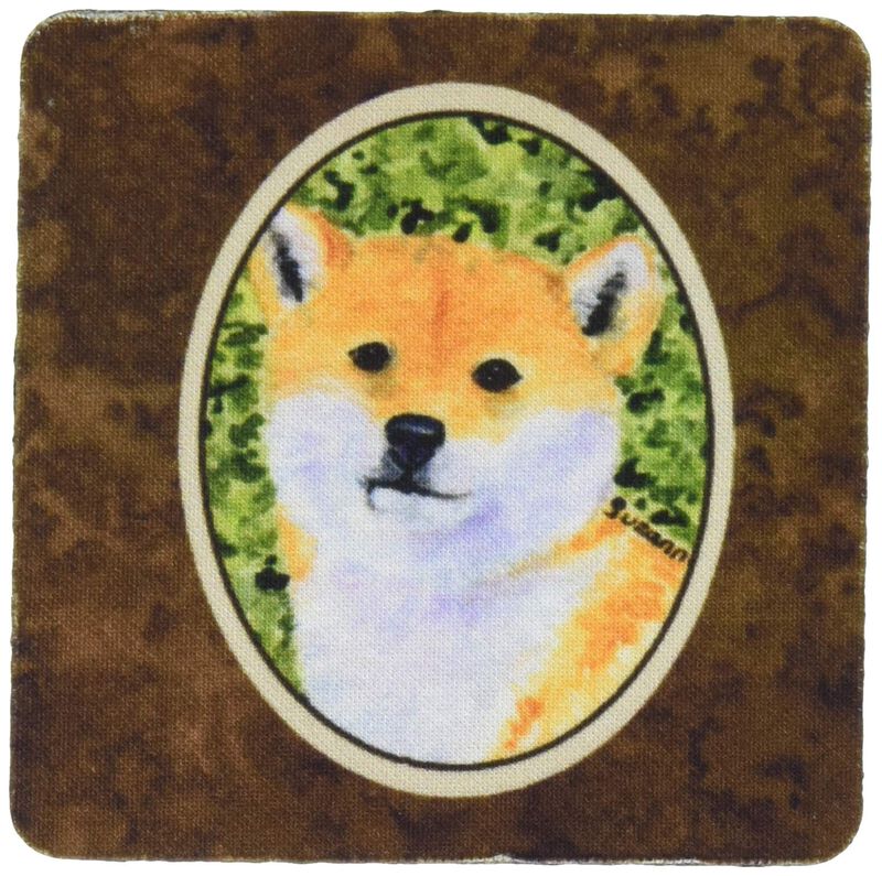 Caroline's Treasures SS8719FC Shiba Inu Foam Coasters (Set of 4), 3.5 H x 3.5 W, Multicolor
