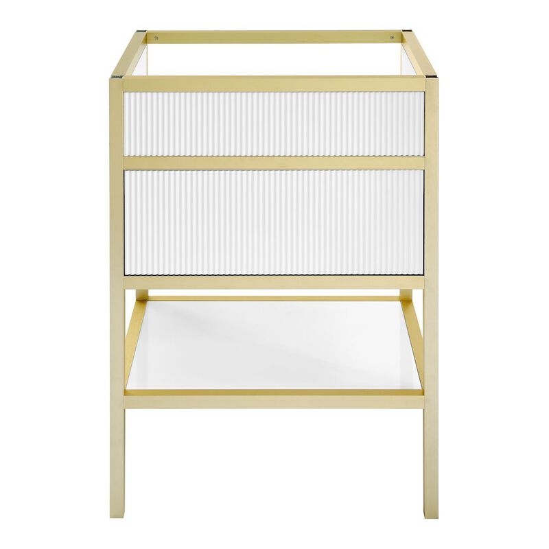 Cache 24 Freestanding, Bathroom Vanity in White and Gold Cabinet Only image number 0