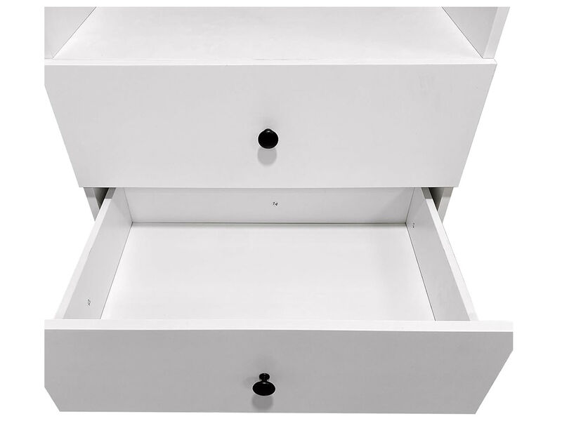 Clothes Organizer with Closet Shelves Wall Mounted, Wardrobe Closet Organizer System, Closet System with 6 Drawers, Wooden Walk in Closet Organizers and Storage,White