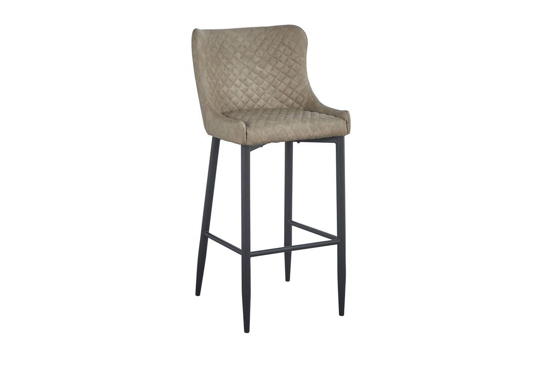 Contemporary Upholstered barstool With Tufted Seat and
