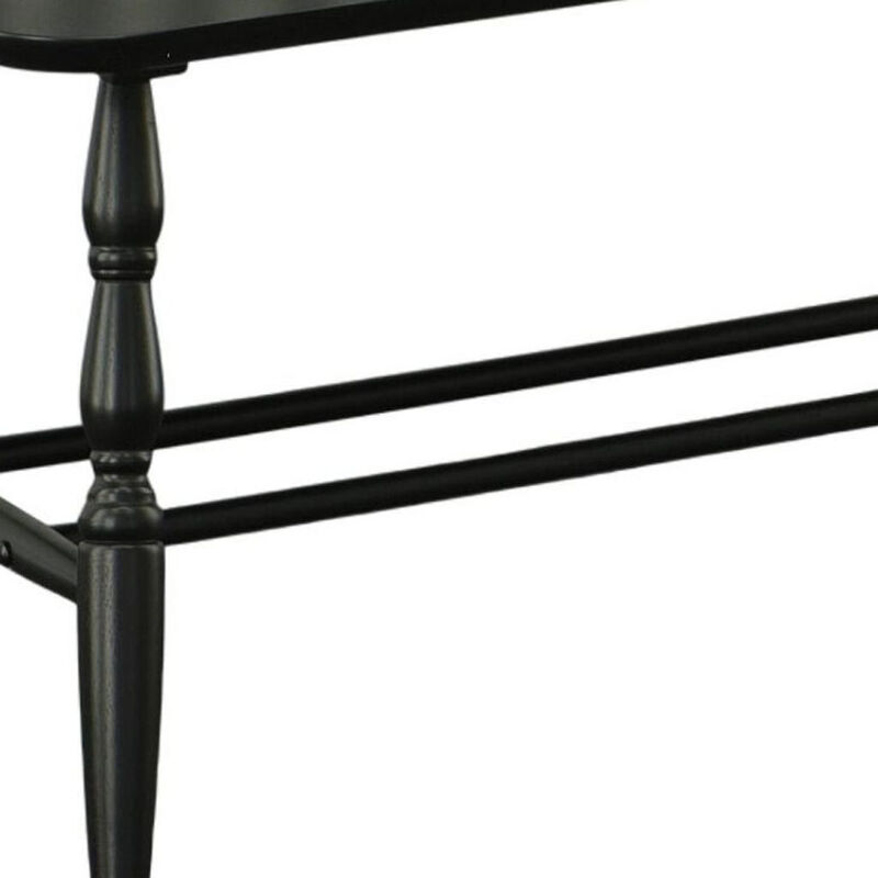 HomeRoots 44" Wood Windsor Spindle Back Bench image number 4