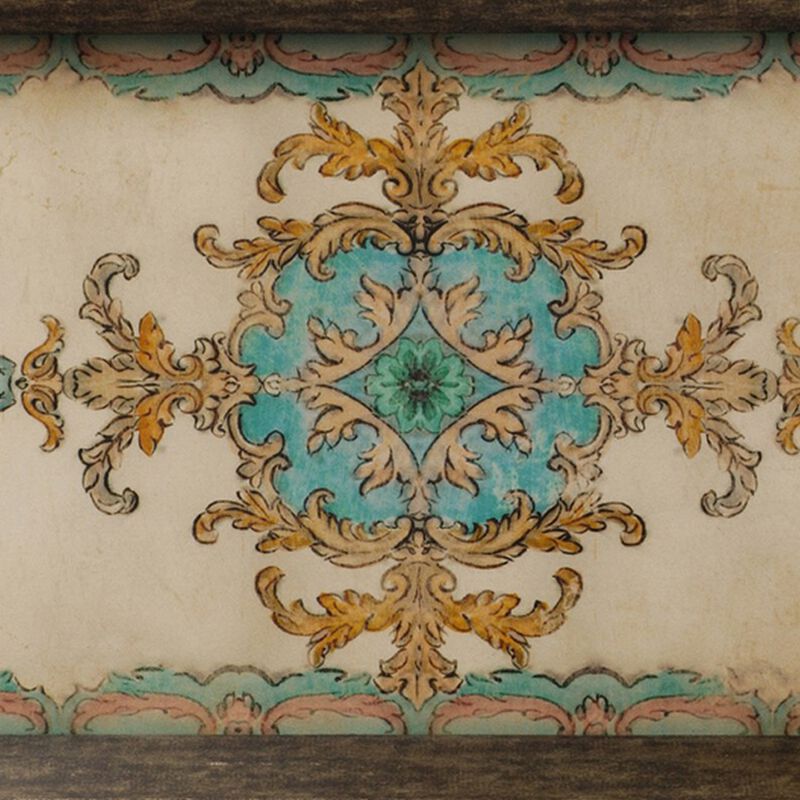 25 Inch Wood Tray, Vintage Style, Distressed Brown Wood Frame, Set of 2 - Benzara