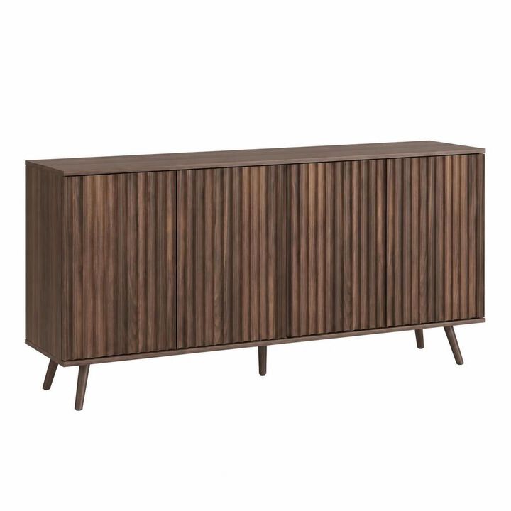 GOODSILO Wood Sideboard Buffet Cabinet with 4 Doors and Adjustable Shelves, Versatile Storage Credenza for Living Room Kitchen Dining Room Entryway