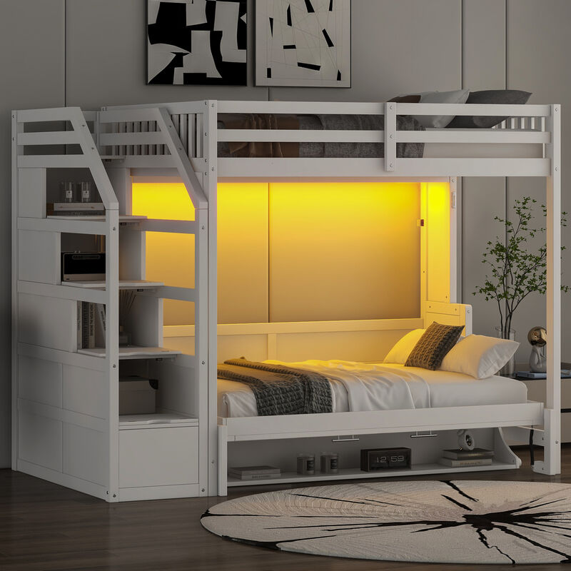 Merax Loft Bed with Storage Staircase