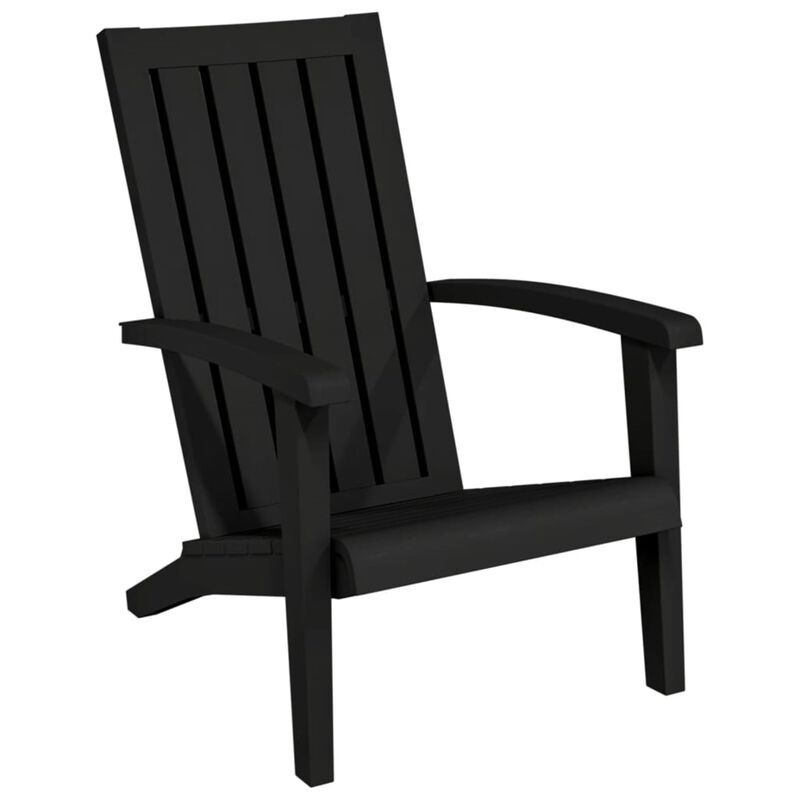 vidaXL Patio Adirondack Chairs 2 pcs Black Polypropylene
