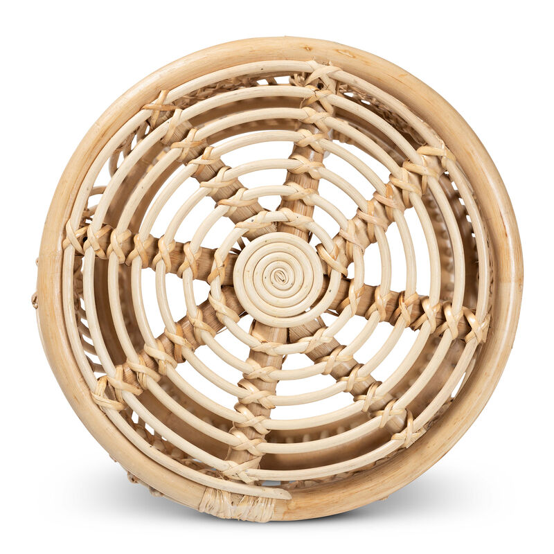 Baxton Studio Edena Modern Bohemian Natural Brown Finished Rattan End Table,