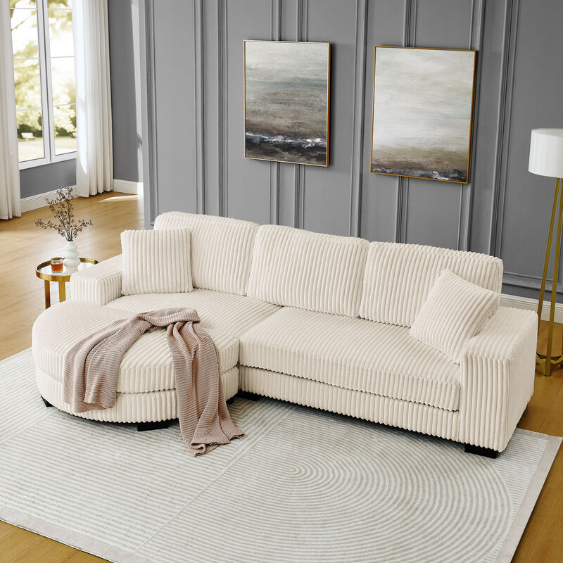 Merax Convertible Loveseat Sofa Bed with Arc Footstool image number 2