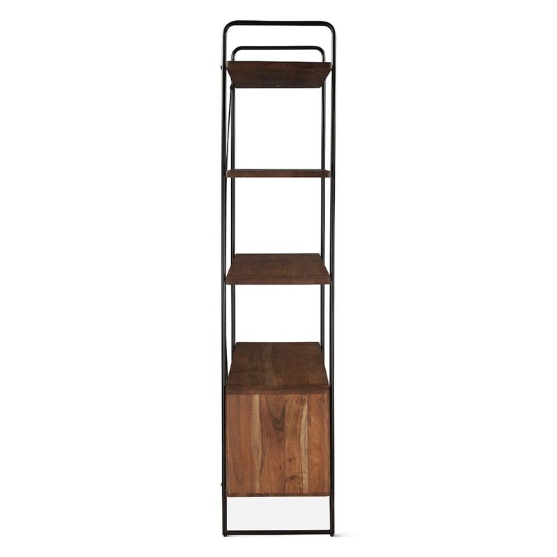 World Interiors Halden Tall Bookshelf in Pecan Brown
