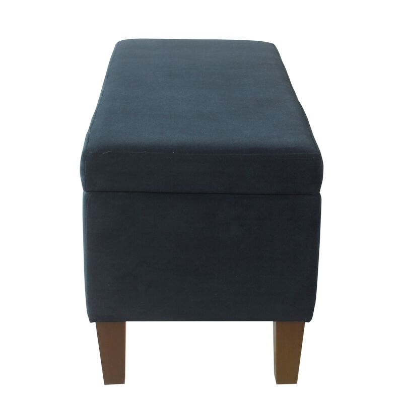 Ava Accent Storage Bench Ottoman with Navy Brown Velvet, 36 Inch image number 3