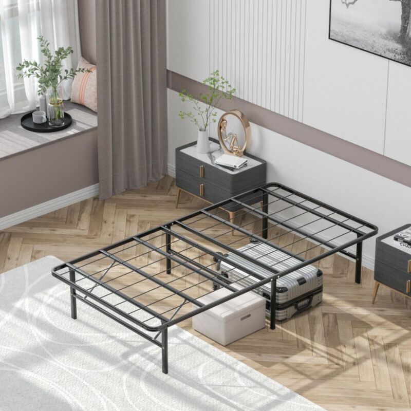 Hivvago Foldable Metal Platform Bed with Tool-Free Assembly