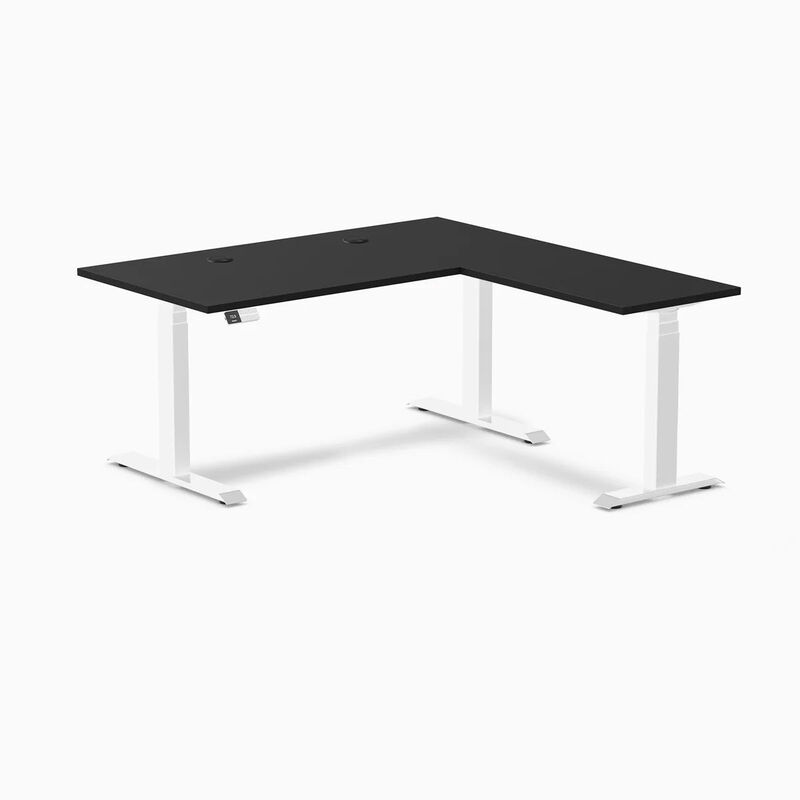 Desky Eco L-Shape Laminate Sit Stand Desk image number 0