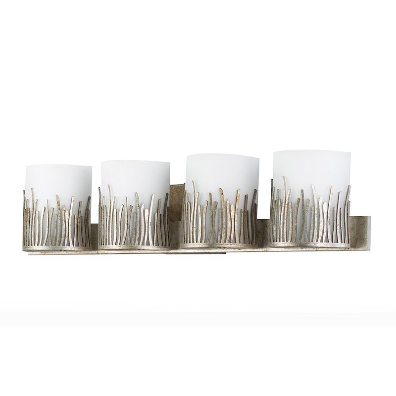 Lucas McKearn Sawgrass 4 Light Bath Bar In Distressed Silver