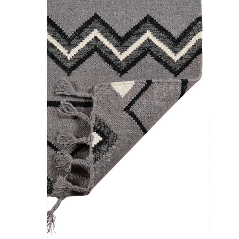 HomeRoots Wool Geometric Handmade Area Rug With Fringe image number 2